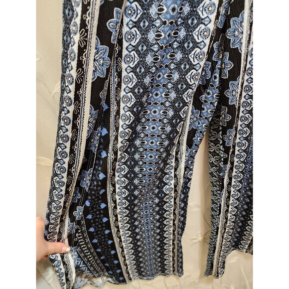 No Boundaries Womens M Blue Babydoll Jumpsuit Open Legs Boho Crochet Tribal Y2K - Picture 3 of 16